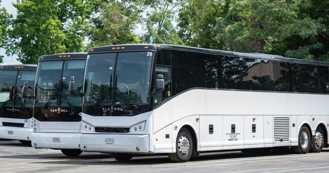 Premium motorcoach charter bus rental
